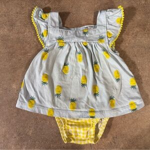 Carter's-  6M Blue Dress With Yellow Pineapple Print 🍍